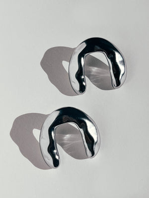 Luna abstract earrings | Silver